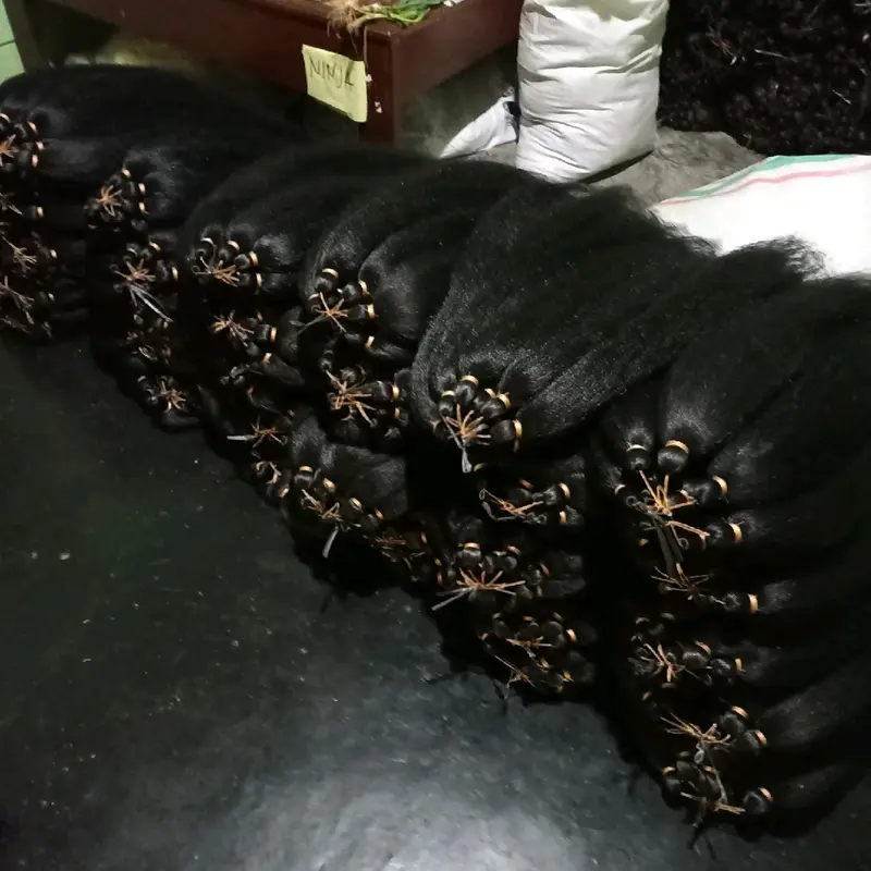 Rambut sambung panjang 70cm hitam polos harga per 1 ikat 1
