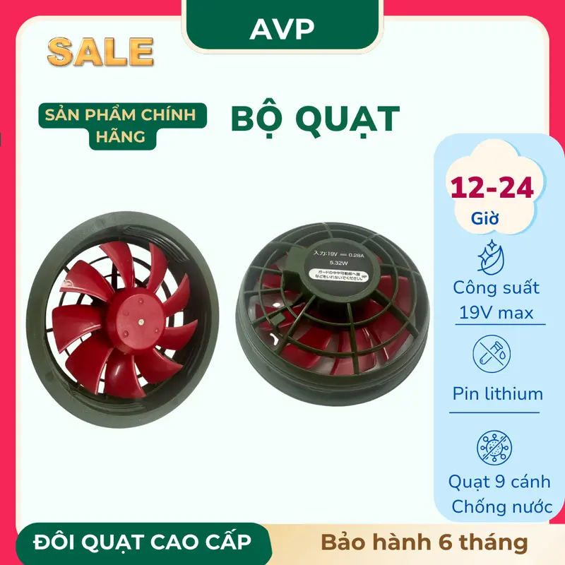 Bộ Phụ Kiện Cao Cấp KITA.OA 50000 mAH 19 V. Quạt 9 cánh không chổi than chống nước . Chạy trên 12 h với số max 1