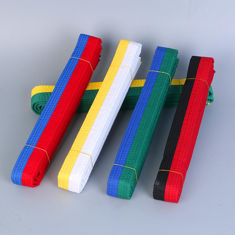 Thắt lưng xếp hạng màu, dành cho Taekwondo, chất liệu bông, thích hợp cho võ thuật và Karate, thắt lưng đồng phục, dành cho trẻ em và người lớn 2