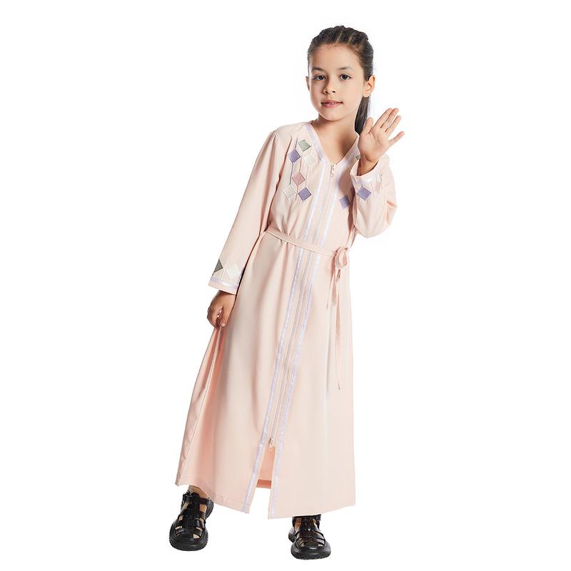 Product Introduction of Girls Kids Abaya Dress Clothing,Floral Printed Gown Children Robe 13