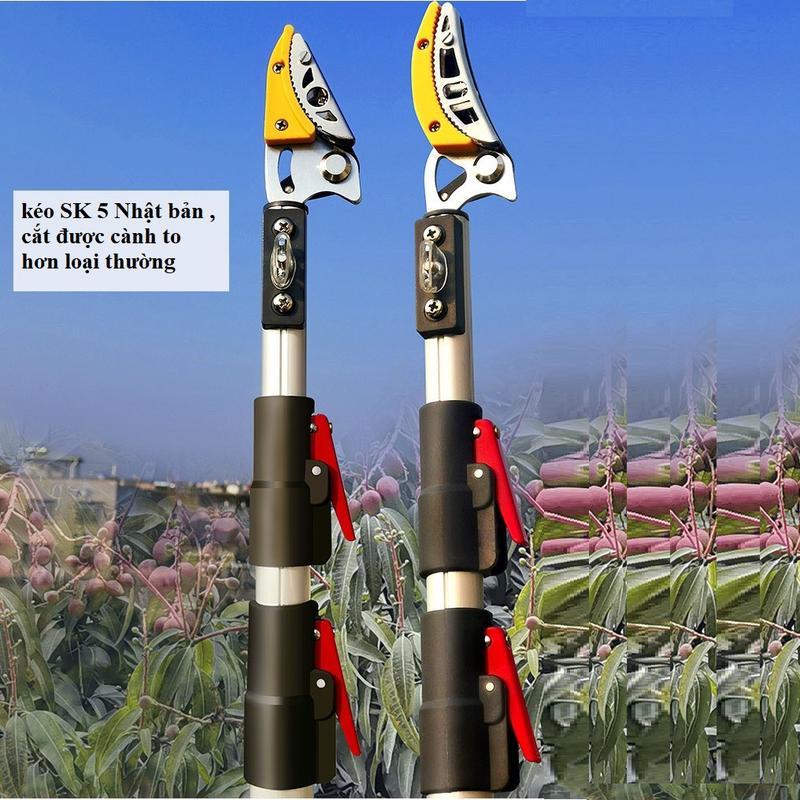  Kéo cắt cành hái quả trên cao kèm lưỡi cưa dài 3 mét 