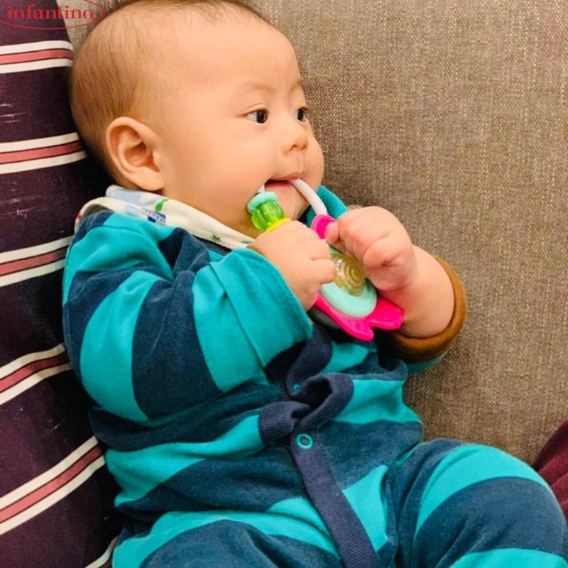 Đồ Chơi Gặm Nướu Hình Bông Hoa INFANTINO Kiêm Đồ Chơi seᵰsory Có Chuỗi Hạt Xúc Xắc Vận Động Cho Bé Chất Liệu Nhựa ABS Cao Cấp 7