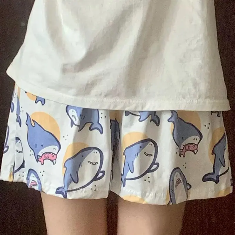 Seluar Pendek Piyama Kartun, Pakaian Ruang Tidur Longgar, Bernafas, Sesuai untuk Lelaki dan Wanita, Sesuai untuk Musim Panas, Nipis dan Kasual, Sesuai untuk Asrama Pelajar, Boleh Dipakai Di Luar, Gaya Sama untuk Lelaki dan Wanita