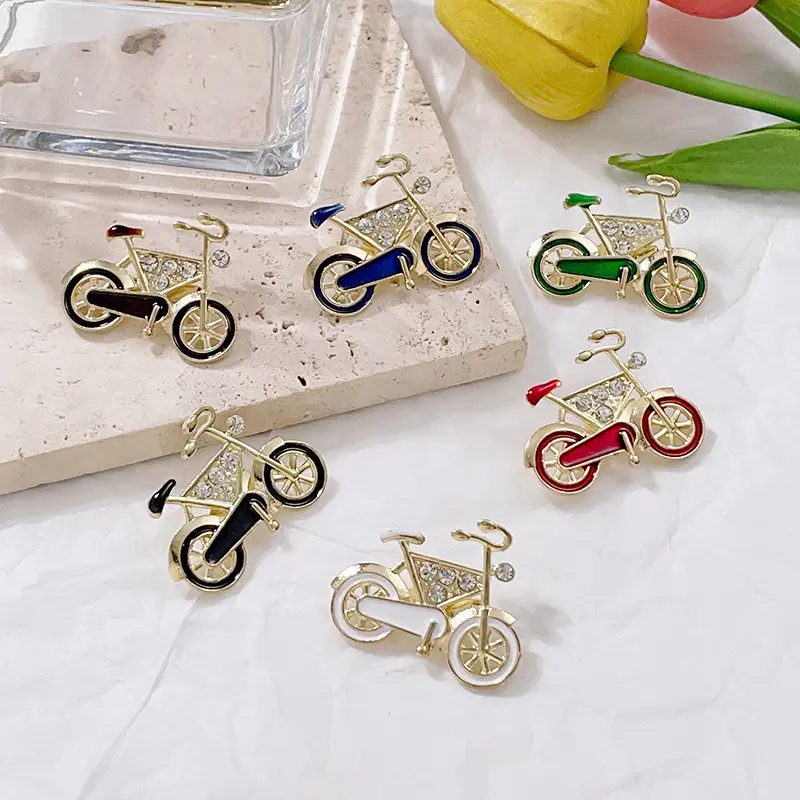 New Bicycle Small Brooch Anti-Exposure Cross-Border Exclusive Fashion Brooch High-End Sense Xiao Zong Alloy Yiwu Accessories