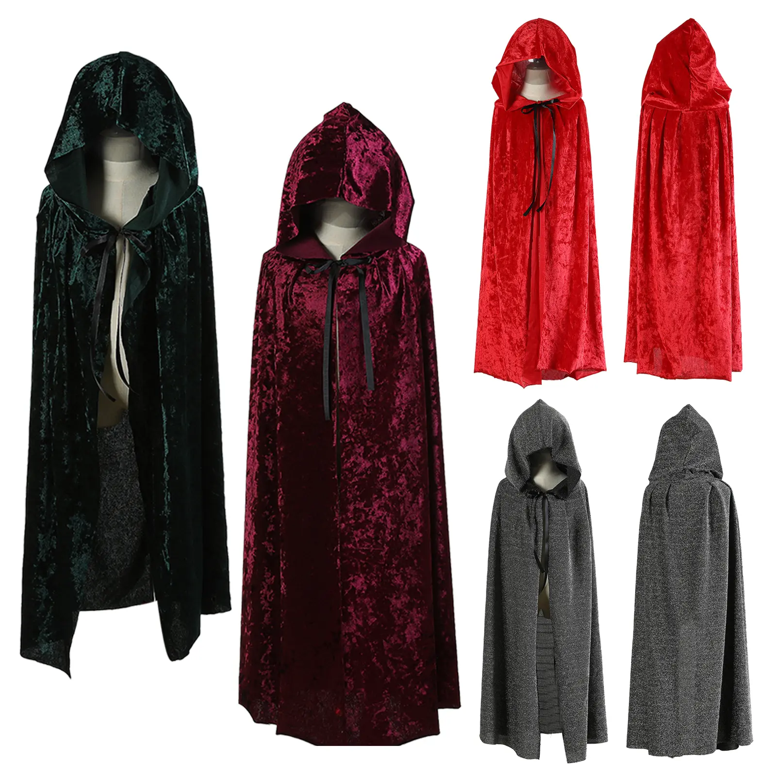 Dxsasqc-Velvet Hooded Cloak Halloween Cosplay And Imaginative Play Tie Closure Easy to Wear Novelty Cloak for Kids