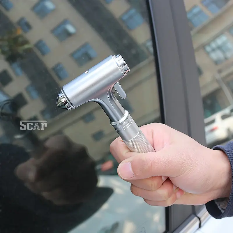 Búa phá kính ô tô thoát hiểm khẩn cấp khi xe rơi xuống nước chất liệu thép carbon không gỉ cao cấp, tặng kèm miếng kính thử búa Phụ Tùng