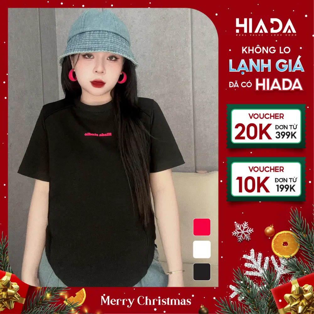 Áo Thun Babytee Hiada Nhấn Mí Top Nữ Cổ Tròn Cotton