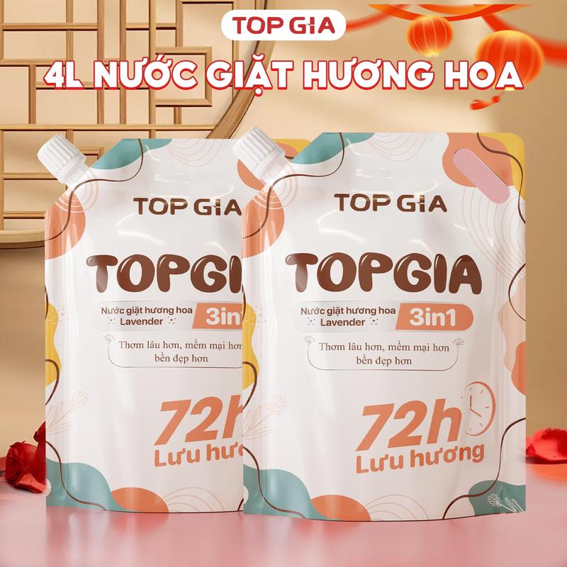 FS1 [MUA 1 TẶNG 1] NƯỚC GIẶT 2 Lít TOP GIA Hương Nước Hoa Lưu hương 72h Tặng 1 túi 2L giặt máy giặt tay Làm Sạch Làm Mềm vải Mẹ và Bé Máy Giặt Giặt Tay thơm lâu