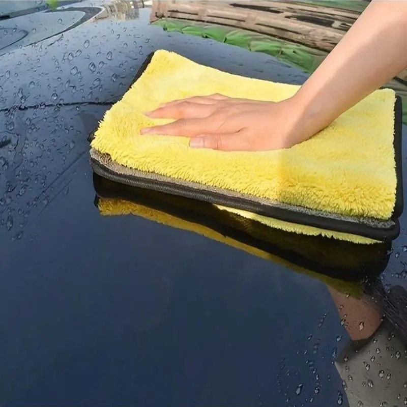 Car Wash Towel, 1/2 Counts Double-sided Thick Car Auto Wiping Towel, Absorbent Glass Wiping, Car Repair Shop Hotel Restaurant Cleaning Towel 0