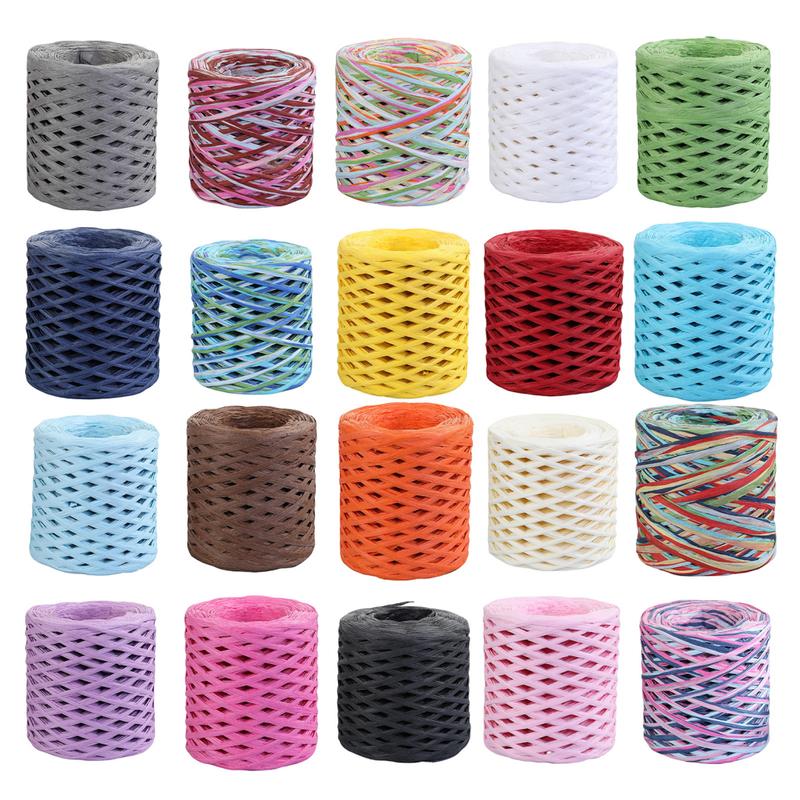 Xunyanb Raffia Straw Paper Eco-friendly Clear Texture Florist Bouquets Packing Cord Exquisite for Festival 5