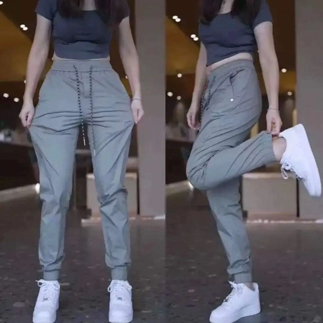 Quần jogger gió nhăn 2 lớp cạp chun phong cách