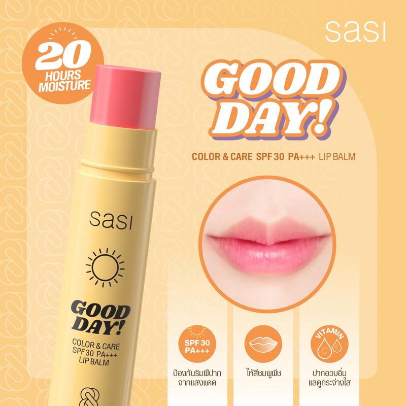 Product Introduction of SASI Good Day Color & Care SPF30 PA+++ Lip Balm 3.5g ลิปบาล์ม. 1