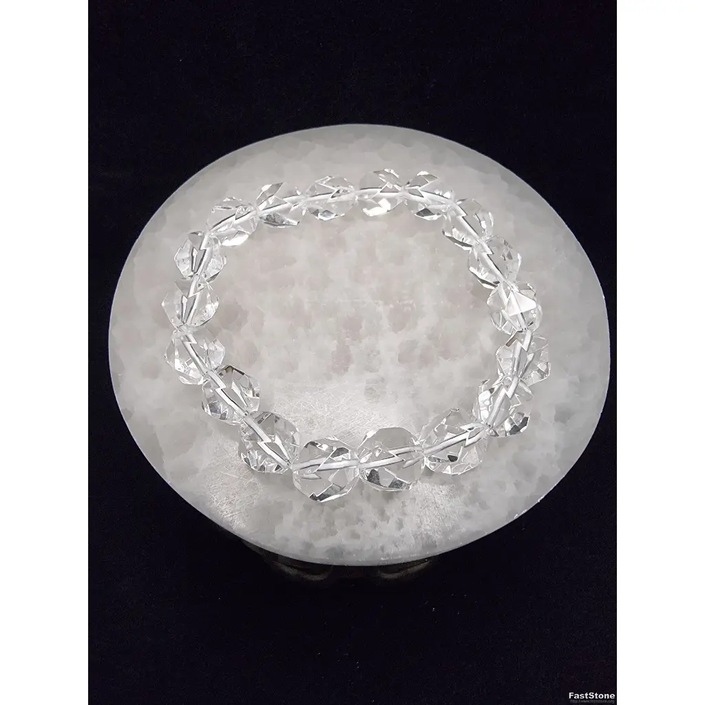 Gelang Batu Clear Quartz Crystal Cutting 5A Healing Stone 10mm F594A
