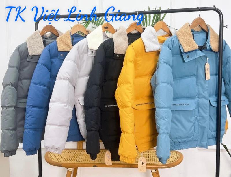 Áo Khoác Phao NAM NỮ CỔ LÔNG Trần Bông 3 Lớp Dáng Hàn Jacket VIP Hottrend Kem Menswear Kaki Xanh Dương