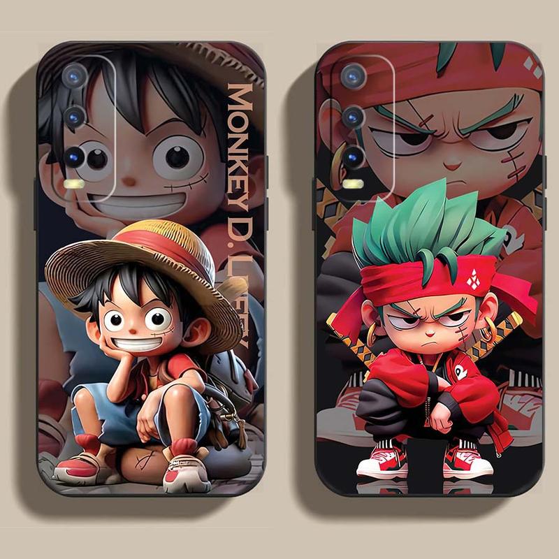 Ốp Lưng Dành Cho Vivo Y12S, Y20, Y20S cạnh viền vuông, có bảo vệ camera in hình ONE PIECE, GOKU