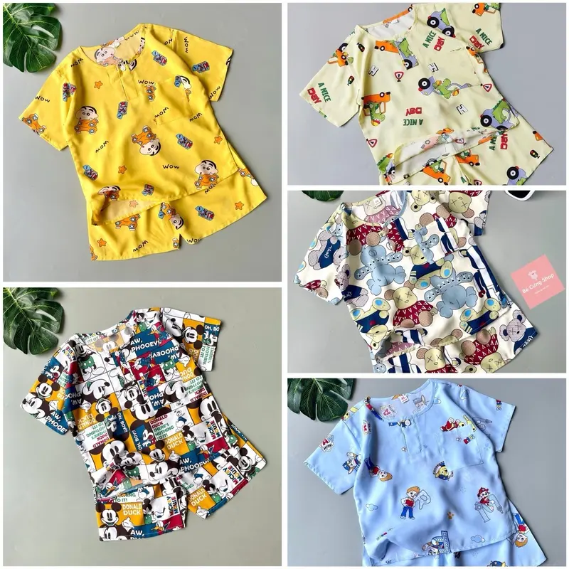 COMBO 5 BỘ ĐỒ TOLE 2 DA CHO BÉ TRAI MỀM, MÁT, THẤM HÚT MỒ HÔI TỐT PHÙ HỢP BỐN MÙA ( SÁT NÁCH, CÓ TAY) 0