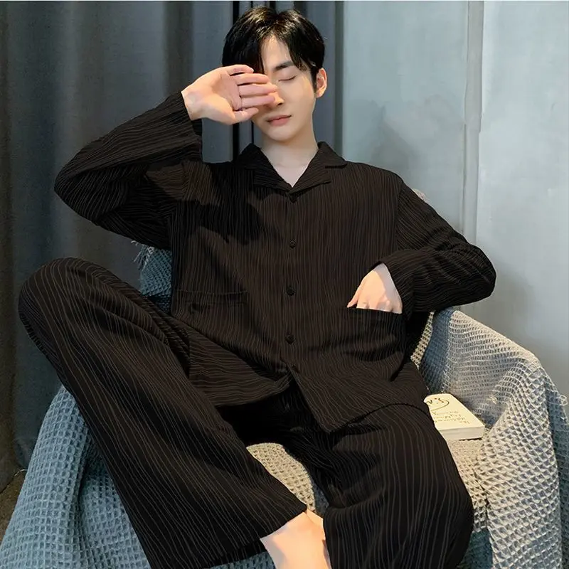 Bộ Đồ Ngủ Pijama Cho Nam, Meimeng, Dài Tay, Thích Hợp Cho Mùa Xuân Và Mùa Thu, Hàng Mới Về, Ngoại Cỡ, Thích Hợp Cho Học Sinh, Bộ Đồ Mặc Nhà
