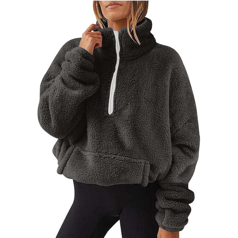 Fluffy quarter zip jackets hotsell