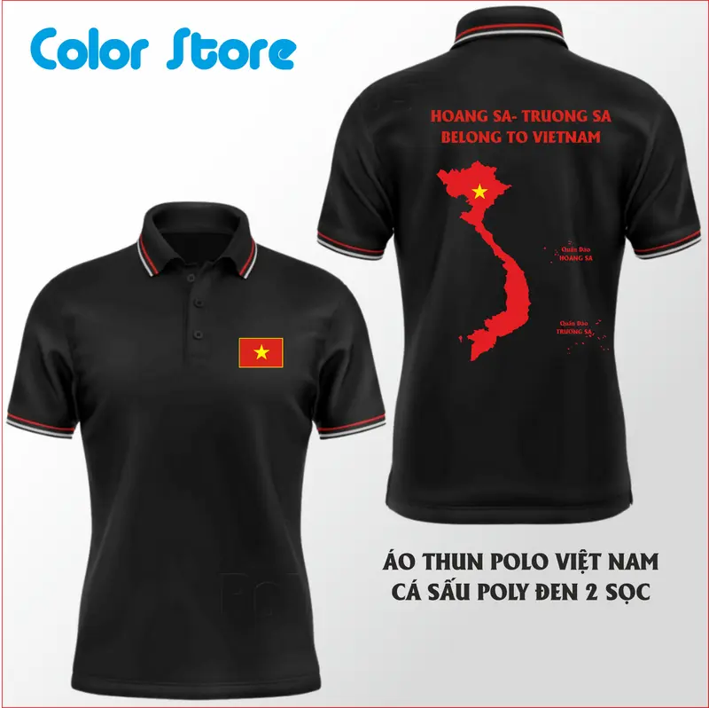 Áo thun Polo VIỆT NAM HOANG SA TRUONG SA BELONG TO VIET NAM  - Áo polo COLOR STORE Có Cổ Ngắn Tay Menswear Nhung Nhung 2