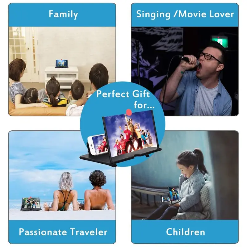 F3 Kaca Pembesar Layar HP 3D  Enlarge Screen Magnifier HD Video Amplifier 3D    Projector Screen Ponsel 4