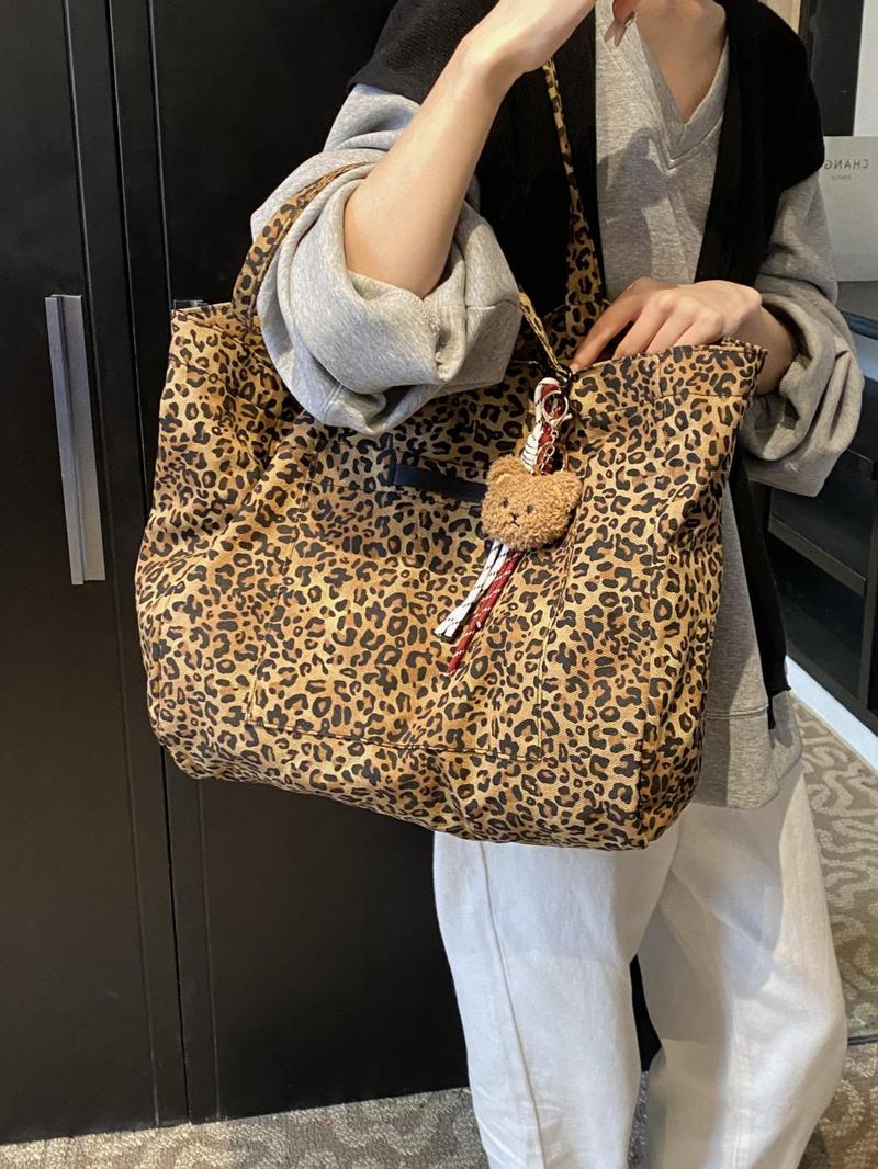 Product Introduction of Women's Fashion Leopard Pattern Tote Bag, Large Capacity Shoulder Bag for Daily Used, Casual Trendy Versatile High-quality Daily Commuting Bag, Girl Fashionable Bag 3