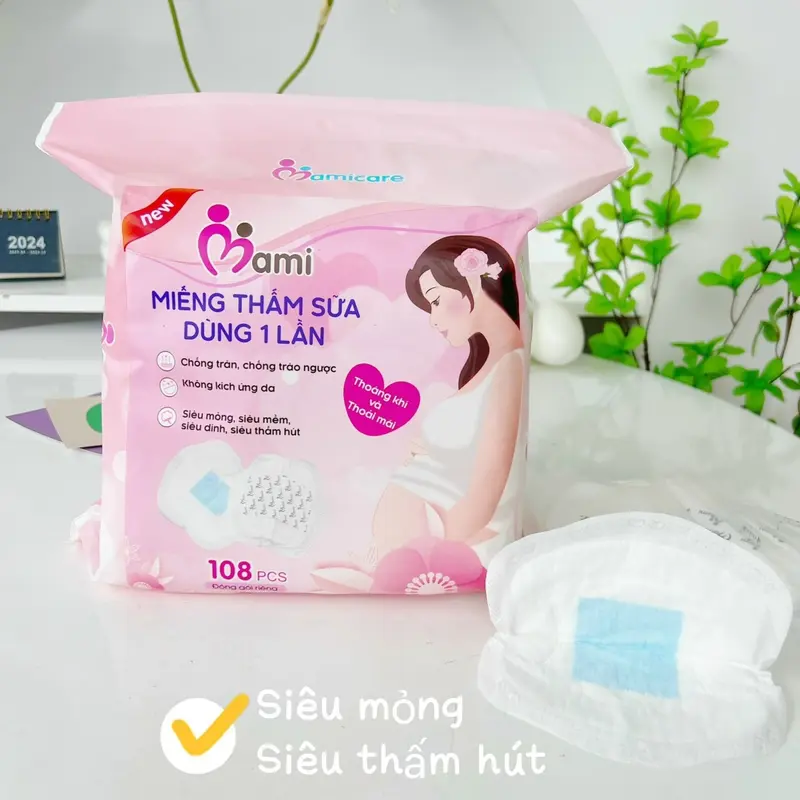 [M71]￼Miếng Lót Thấm Sữa Mamicare, Tấm Lót Hút Thấm Sữa Chống Tràn Tiện Ích, Cấu Tạo 3D Siêu Thấm Hút, Thoáng Khí Voi 7