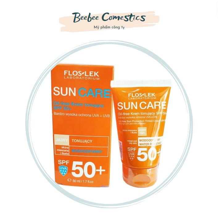 [Hàng cty] Kem chống nắng Floslek Sun Care Oil-free SPF-50+ dành cho da dầu 50ml - Nữ Skincare Sunscreen Sun Cream Dưỡng Ẩm Da Chăm Sóc Da Women Sen Hoa Sen Làm Đẹp Da