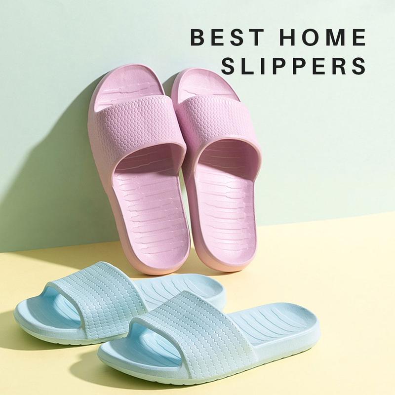 MINISO official flip flop Sandal kamar mandi wanita berbahan empuk kotak-kotak 0