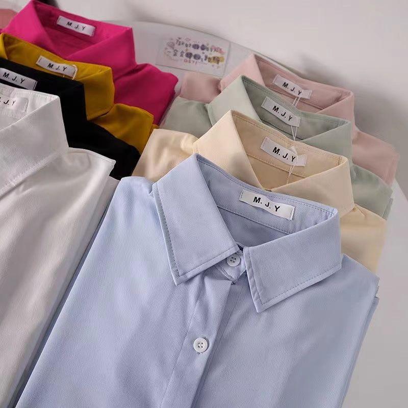 Product Introduction of Áo sơ mi nữ Áo Sơ Mi Trắng, Dễ Phối Đồ Dành Cho Phụ Nữ, Phong Cách Hàn Quốc, Dáng Rộng Vừa Vặn, Thích Hợp Cho Học Sinh Và Phong Cách Hồng Kông Harajuku Cổ Điển Dài Tay, Áo Sơ Mi Áo Khoác Mới Women Top 2