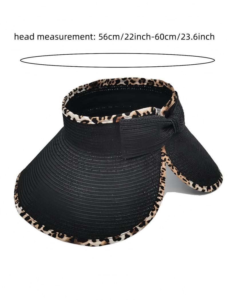 Product Introduction of Women's Solid Color Cute Bow Design Wide Brim Straw Hat, Casual Trendy Foldable Sun Hat for Beach, Fashion Accessories for Women & Girls, Travel Essentials 16