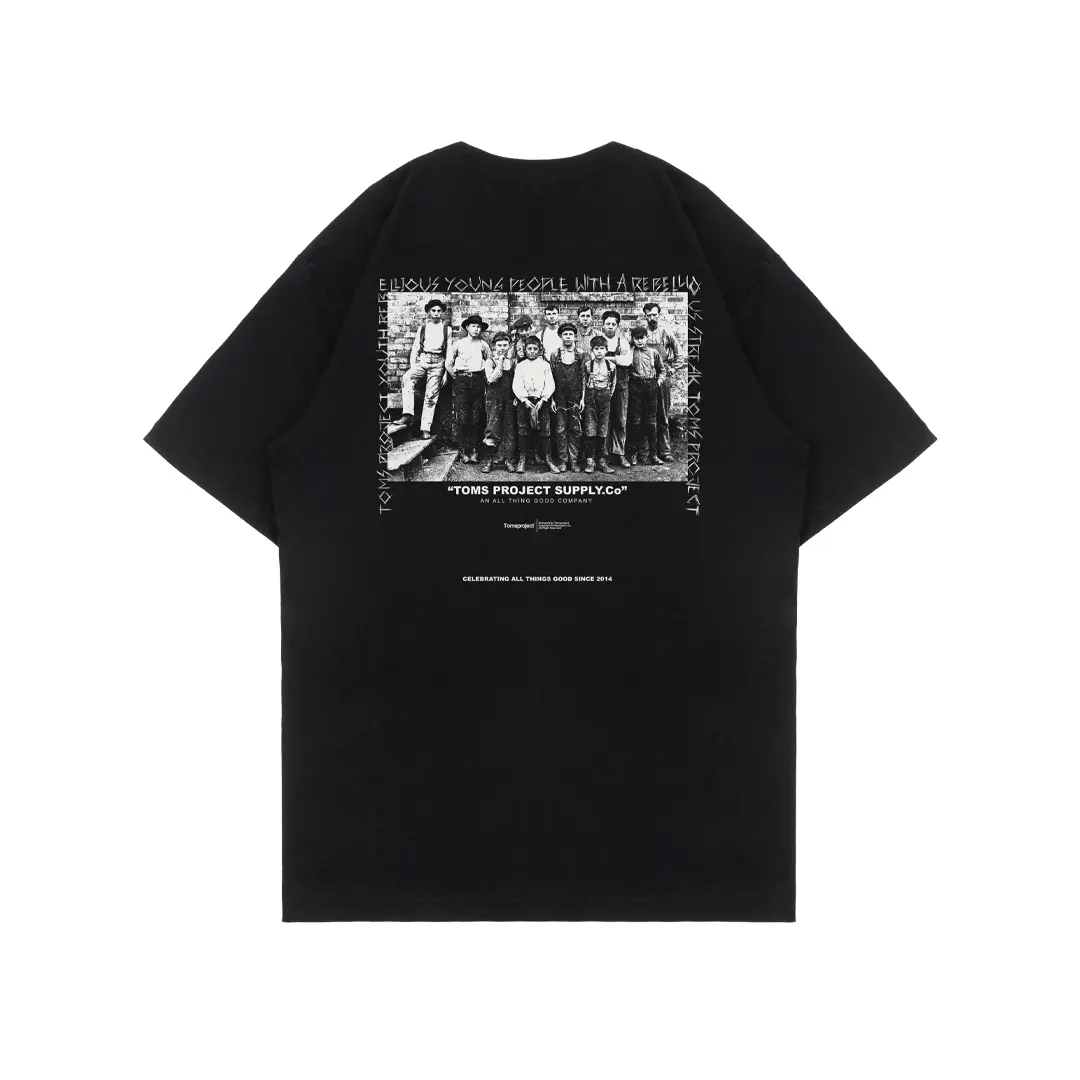 Toms Project Tshirt Regan - Kaos Pria Hitam Atasan Tulisan