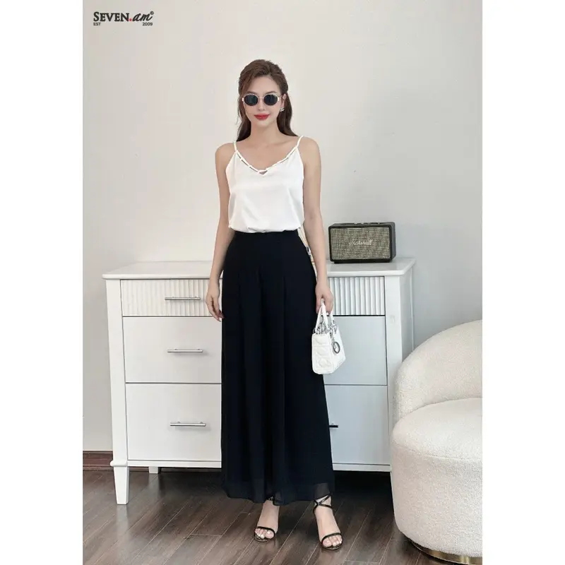 Áo 2 dây lụa trắng basic thời trang nữ Seven.AM BOA0165I 1