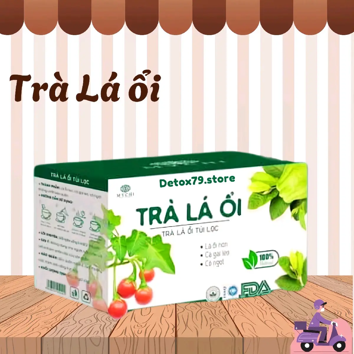 Hộp 30 túi lọc Trà lá ổi - Dùng để pha Nước Trà - Tea