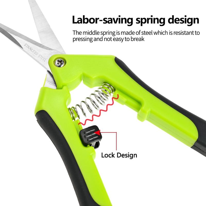 Product Introduction of Garden Pruning Shears Stainless Steel Pruning Tools Hand Pruner Cutter Grape Fruit Picking Weed Household Potted Branches Pruner 15