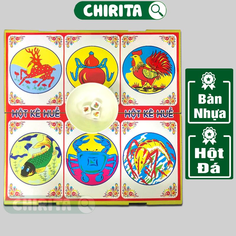  Bộ Bầu Cua Tôm Cá Xúc Xắc Đá   Nhựa Cao Cấp KHÁCH CHỌN MẪU - Bầu Cua Tôm Cá Cọp Boardgame Đồ Chơi Trẻ Em CHIRITA 
