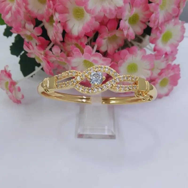 JA06 Gelang tangan Dewasa Full permata mewah anti luntur cantik elegan 0