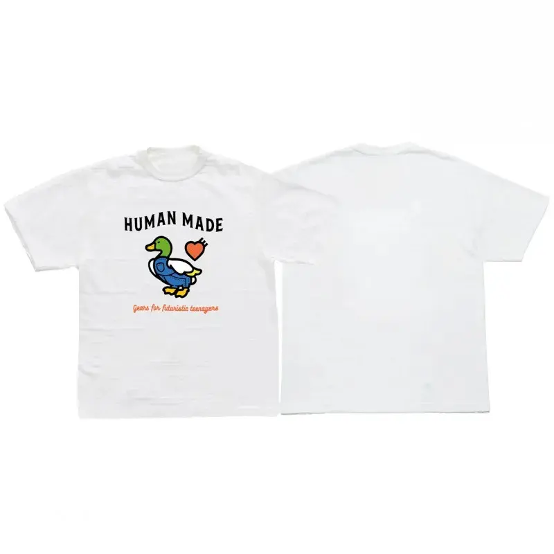 Men's and Women's 2024 Human Made Short-Sleeve T-Shirt, Premium Quality Cotton, Summer Style Tee