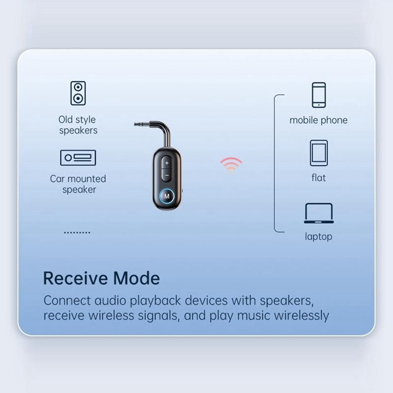 Bluetooth 5.3 Receiver Transmitter Adapter 3.5Mm Jack AUX Wireless Audio Adapter For Car Music Headphone Speaker 3