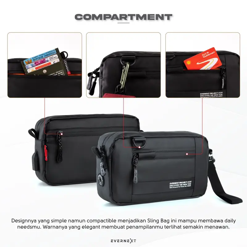 Evernext - Clutch Bag Pria Anti Air Pouch Bag Waterproof Pria Sling Bag Felix Pria Tas Selempang Distro Pria 2