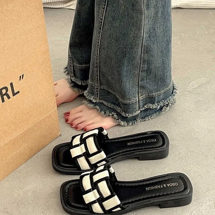 Giày Nữ, Cỡ 35 Đến Cỡ 43, Dép Đế Bằng Kiểu Pháp, Phong Cách Cổ Điển, Dễ Phối Đồ Ngoài Trời, Giày Đi Biển, Người Nổi Tiếng Trên Internet, 41, Tỷ Lệ Mua Lại 44% DéP Shoes