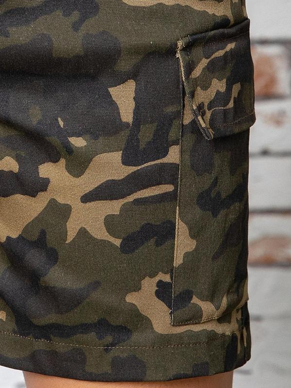 Women's Camo Print Belted Cargo Shorts, Casual Pocket Design Shorts for Summer, Ladies Bottoms for Daily Wear 8