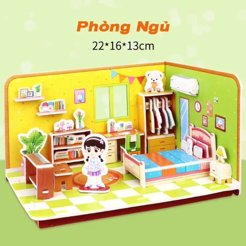 [COMBO 8 Bộ ] Hoạt Hình 3D Xếp Hình, Giáo Dục 3D Handmade Xếp Hình Phòng DIY, Xây Dựng Đồ Chơi Nhà Bếp Phòng Tắm Phòng Ngủ Ghép Hình Giấy Xếp Hình Đồ Chơi Bé Trai Bé Gái Toy Voi 4
