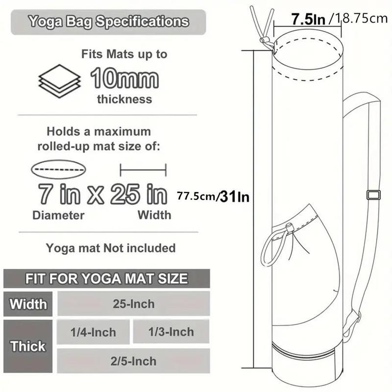 Product Introduction of Yoga Mat Bag, Multifunctional Storage Yoga Mat Bag with Water Bottle Pocket & Waterproof Wet Bag, Adjustable Shoulder Strap Sports Bag for Yoga & Pilates 1