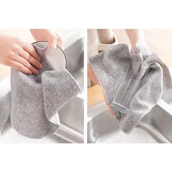 #FREESHIP# Khăn đa năng siêu thấm màu ghi (1 KHĂN GHI) 3