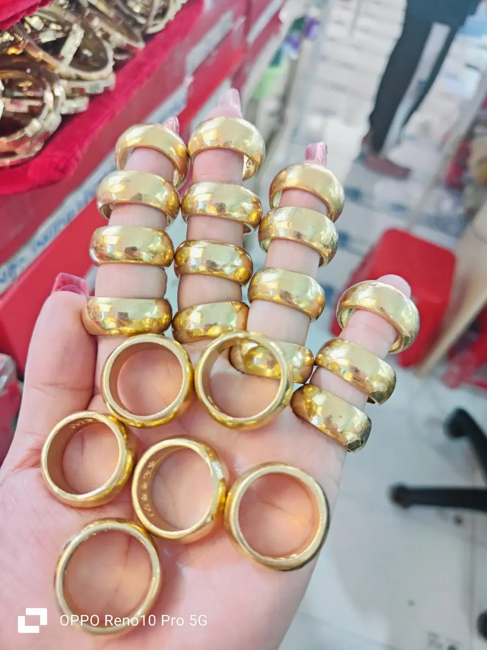 Nhẫn Khâu Trơn Năm Chỉ Chất Liệu Đồng Vàng Nữ