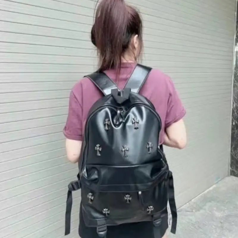 Balo Da PU chữ thập phong cách Hàn Quốc đi chơi đi học Sz 42 1