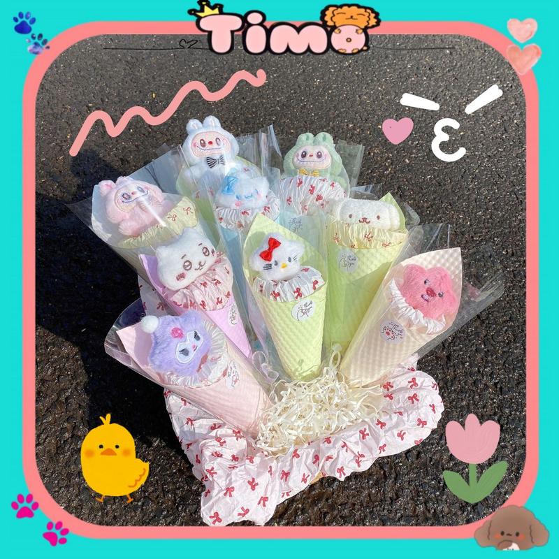 Hoa Gấu Bông Labubu Capybara Loopy Nhân Vật Hoạt Hình Mini Các Loại Quà Tặng Bạn Gái Timo QT32