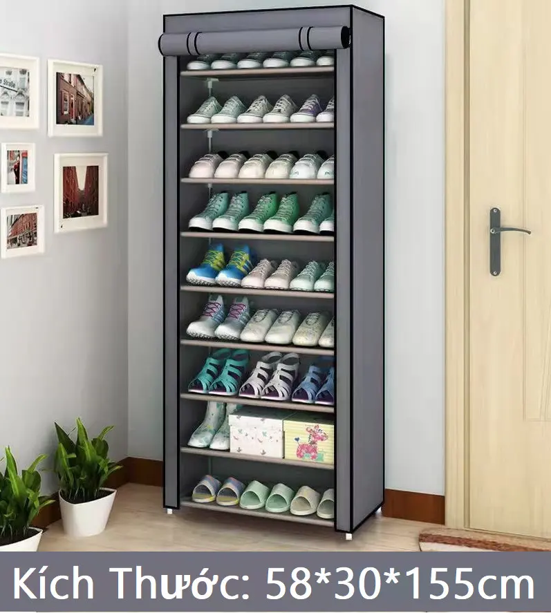 Tủ để giày dép 5-7-9 tầng Vải 3D chống nước khung thép chắc chắn kệ giày độ bền cao Kitchen