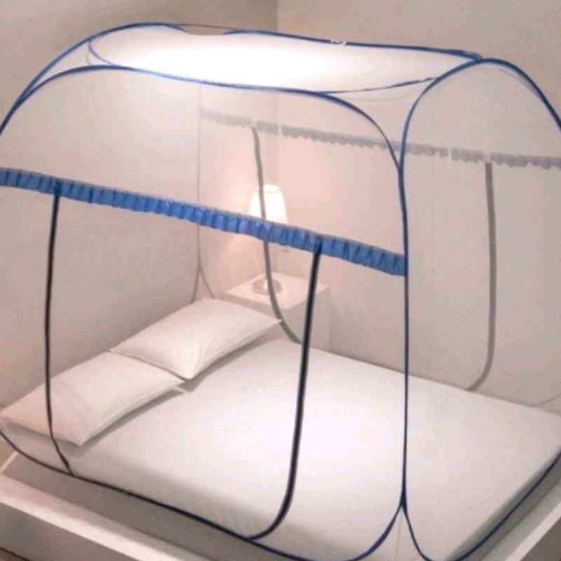 KELAMBU LIPAT KELAMBU TIDUR KELAMBU TEMPAT TIDUR 150X200 180X200 200X200 CM Kelambu pengantin Selambu lipat jumbo anti nyamuk Ritsleting Pencegahan Serangga Berpori Hijau Biru 1