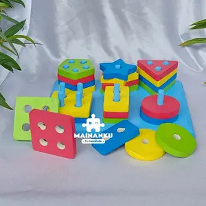 Mainan Edukasi Anak Menara Geometri Isi 6